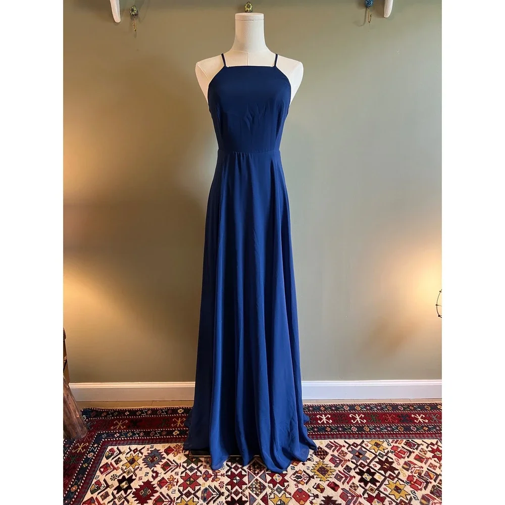 lulus blue bridesmaid dresses Lulus Plunging V-Neck Pleat Georgette Gown | Nordstrom